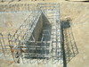 The foundation of a large planter